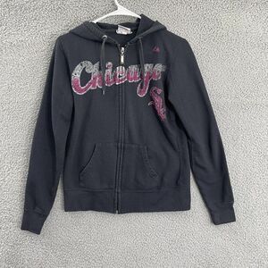 Chicago White Sox Women M Black Majestic MLB Hooded‎ Full Zip